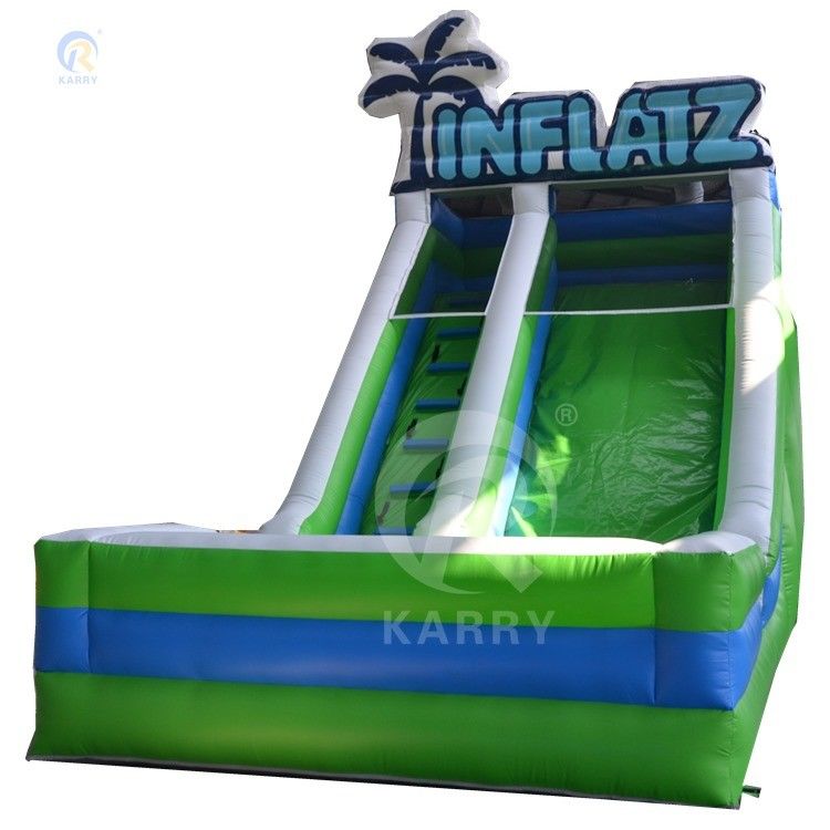 Slide de água inflável para crianças e adultos brincar material verde PVC pode ser personalizado