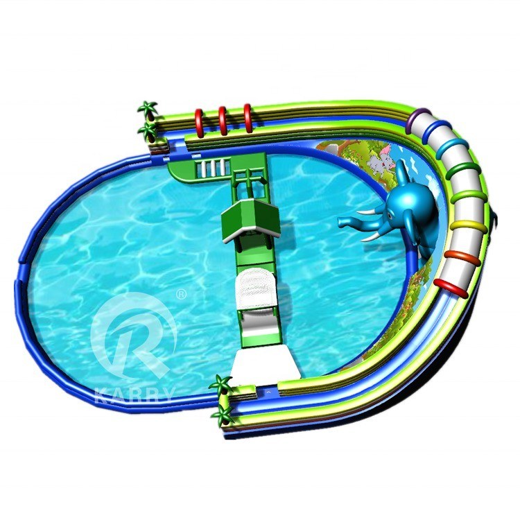 Passageiro permitido 10 enorme deslizamento de elefante Parque aquático inflável para crianças e adultos