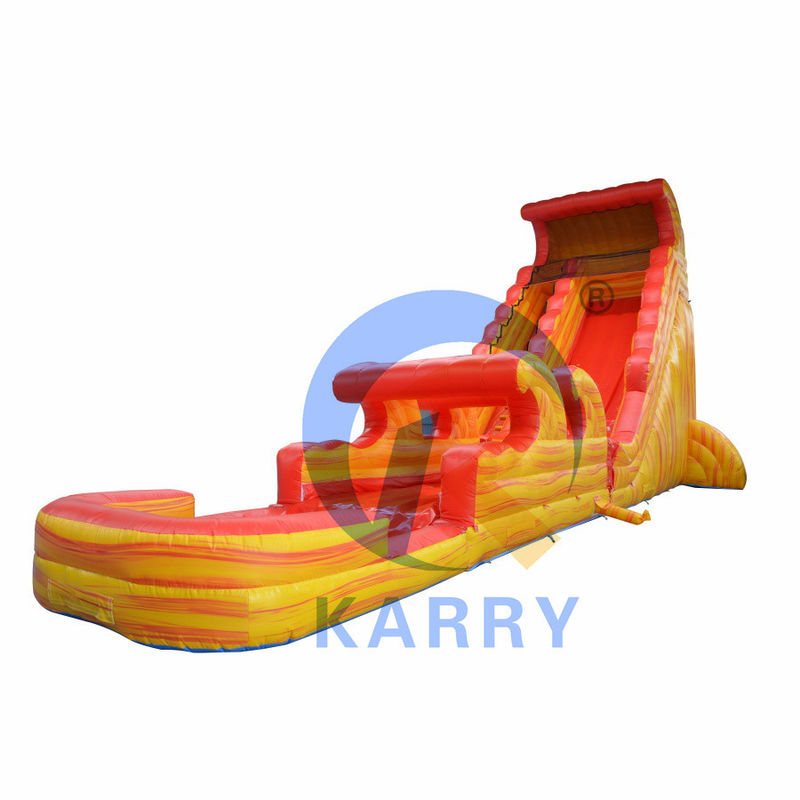 Slide de onda de vulcão inflável portátil com piscina espessura 0,55 mm PLOTO PVC lonas