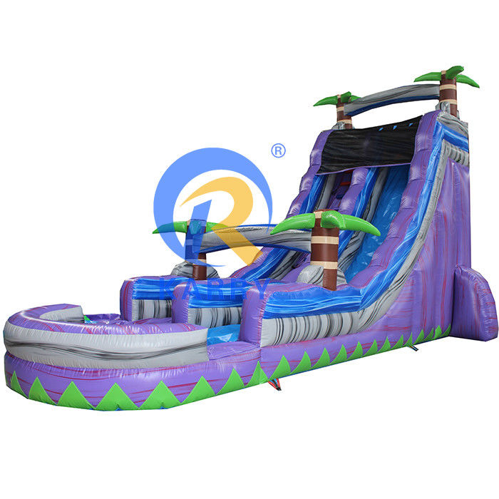 Slide de piscina inflável de cor comercial personalizada com design de parque aquático
