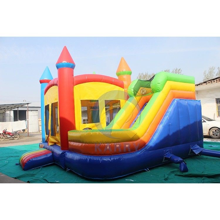 Unisex inflável porta-bandeiras combo castelo colorido casa de salto para festa ao ar livre