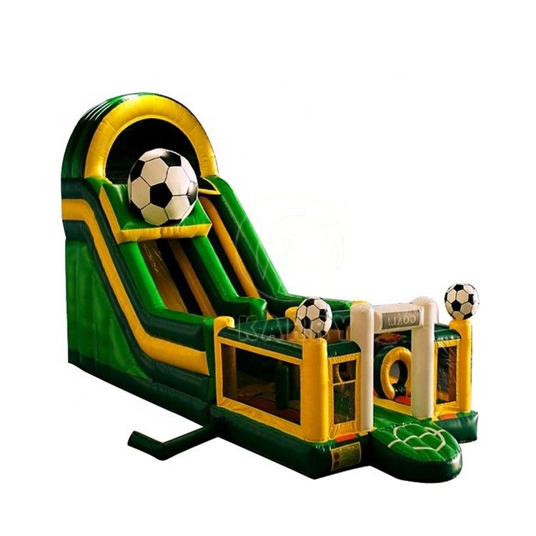 Slide de futebol comercial inflável Slide seco e molhado para brincar ao ar livre ou interior das crianças