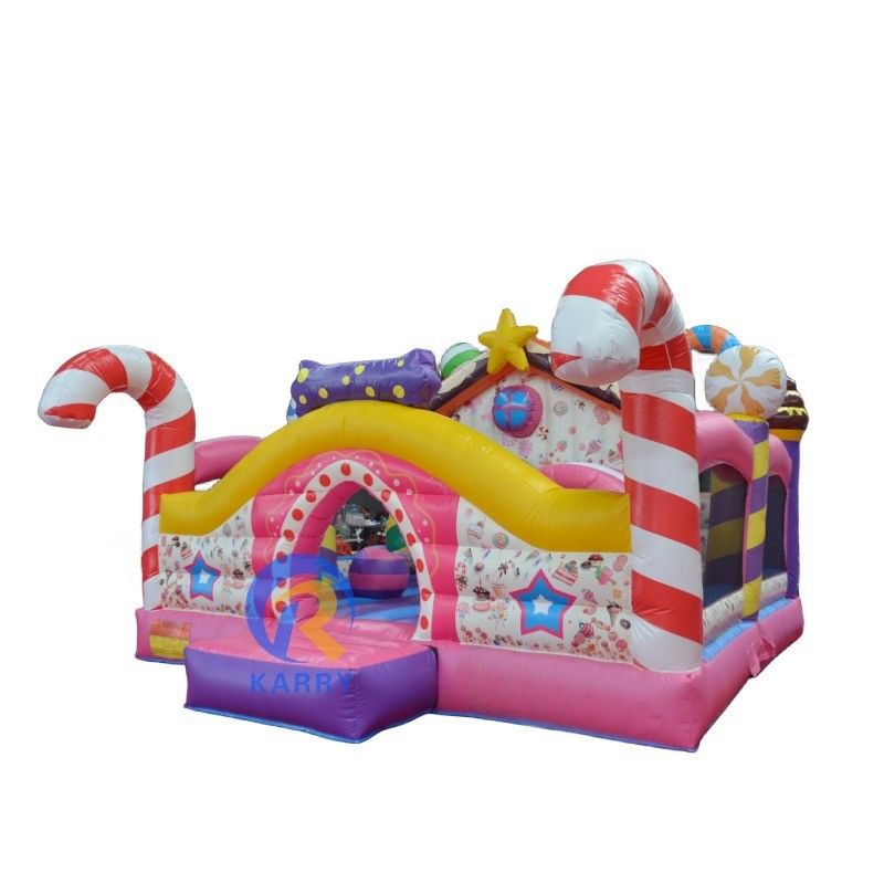 Entretenimento Bouncer inflável com Slide Kids Game Candy Girls Pink Theme Bouncy Jump Castle