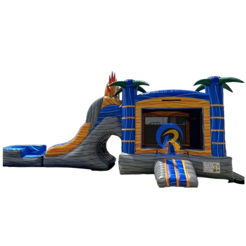 Navio Marítimo PVC Palmeira Castelo Salto Slide Combo Casa de Salto Inflável com Slide