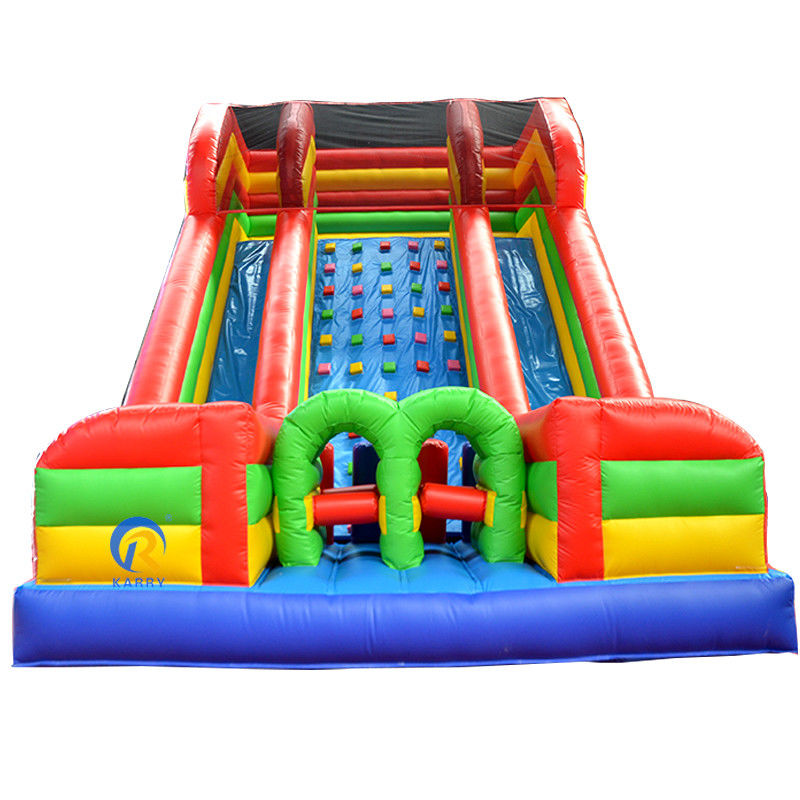 Acorde o peso real deslizamento de água inflável com piscina Combinado Obstáculo dupla pista