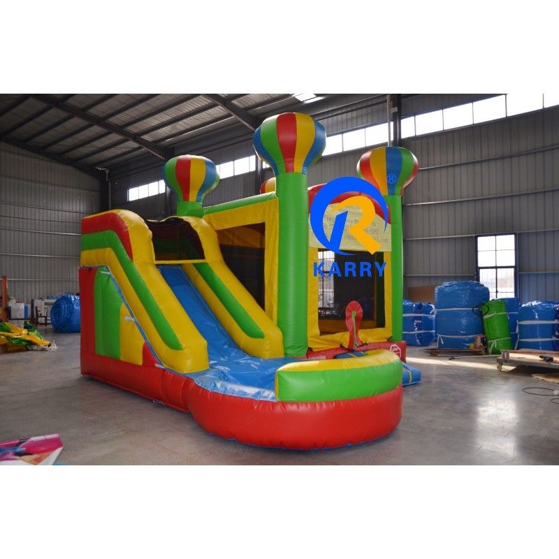 PORTABLE 5 em 1 Balão Rainbow Castelo de salto inflável com escorrega e trampolim