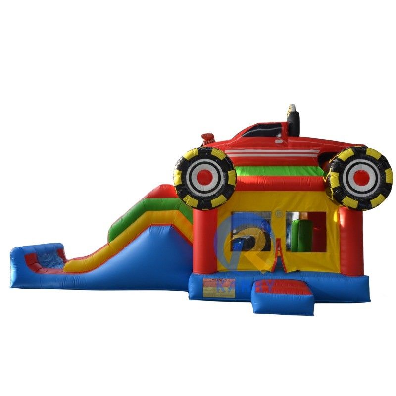 Jogos Interiores e Exteriores para Crianças Animação Automóvel Comercial Castelo Inflavel Combo com Slide