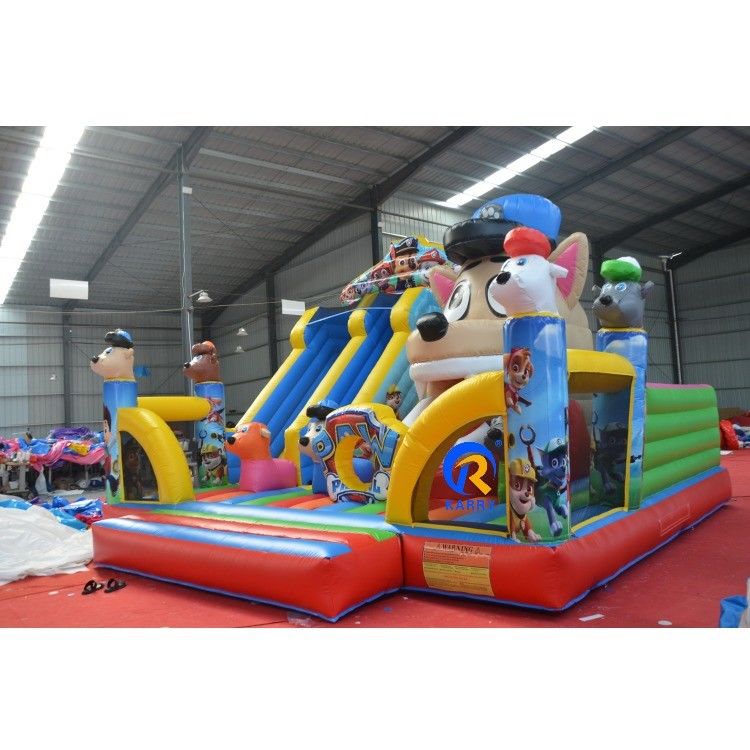 Casa de salto inflável de tamanho personalizado para tema de patrulha de cachorros de desenhos animados