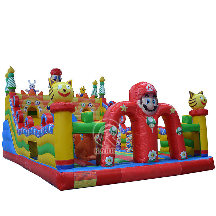 Cores personalizadas Commercial Grade Outdoor inflável Mario Theme Bouncer Slide Combo