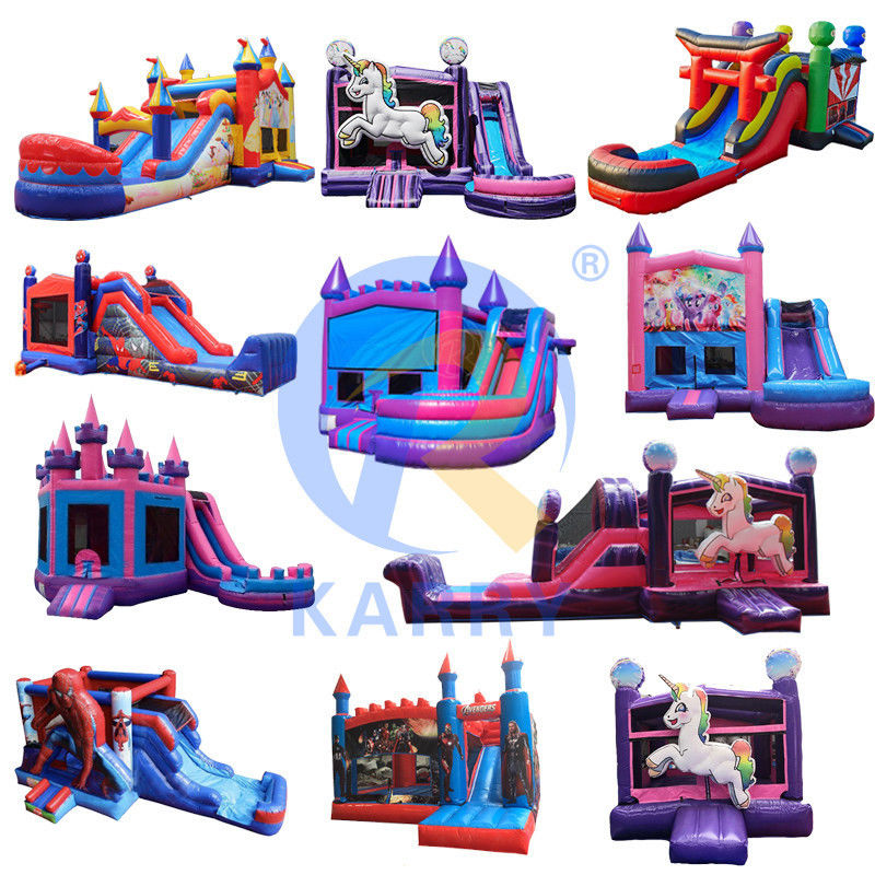 PVC 0,55mm inflável castelo congelado casa de salto combo de deslizamento para aluguel de festa comercial