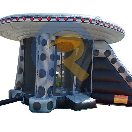 Unisex Outdoor Fun UFO Commercial Inflável Castelo Salto com Slide e Salto Área