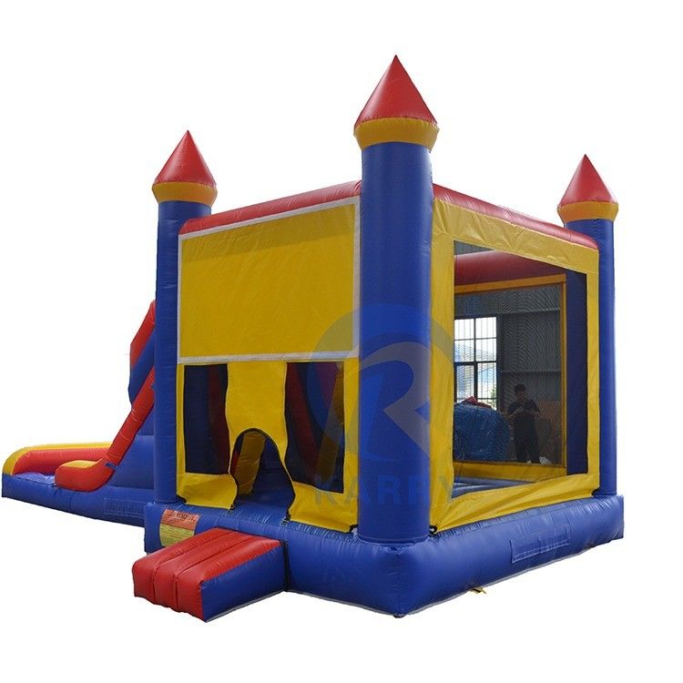 Jogos para crianças personalizados Castelo inflável chuvoso Seco Bouncer Piscina Slide Combo Salto Castelo com Piscina de Slide de Água Idade 14