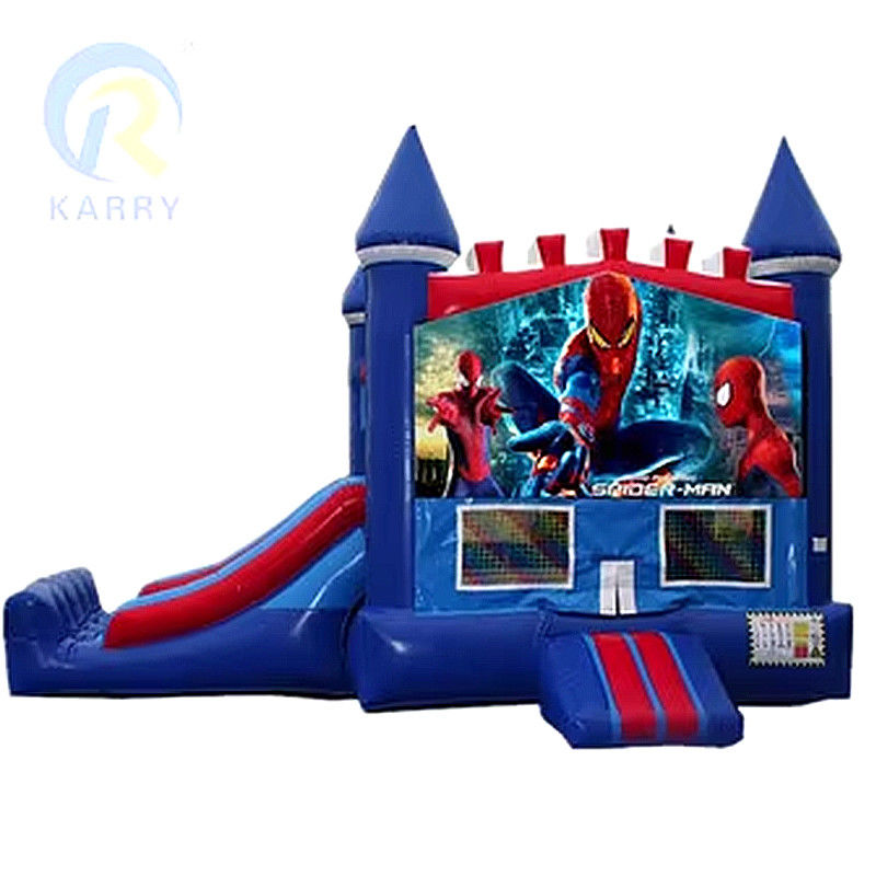 CE certificado portátil Spiderman personalizado inflável combo castelo escorrega para casa de salto