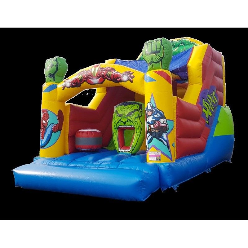 Tamanhos opcionais 3D Monster inflável casa de salto com slide seco combo de salto de ar