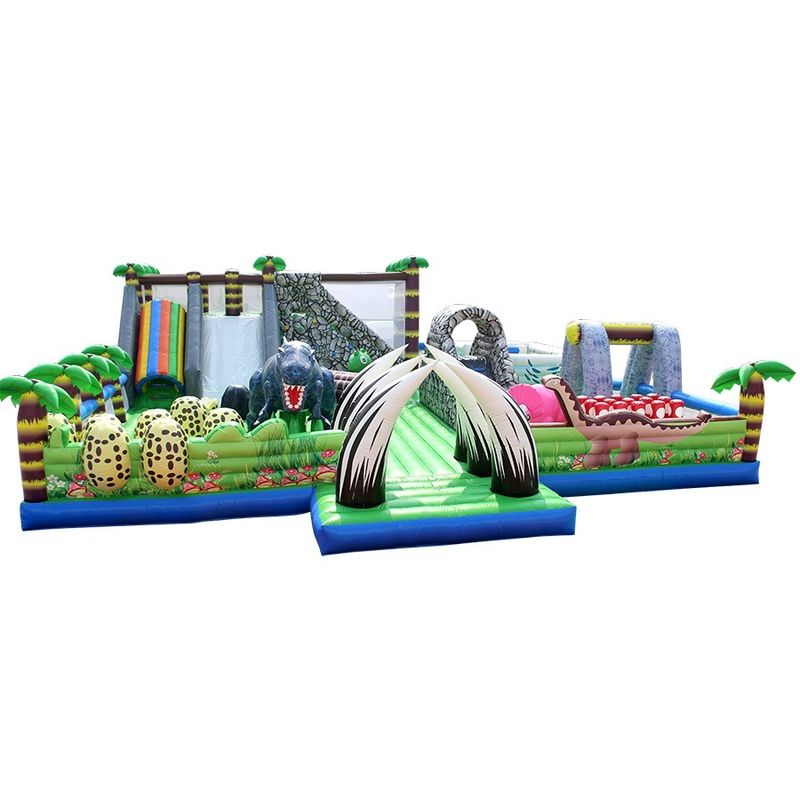 Certificado CE Trampolim Inflavel portátil Dino Combo City Slide para crianças
