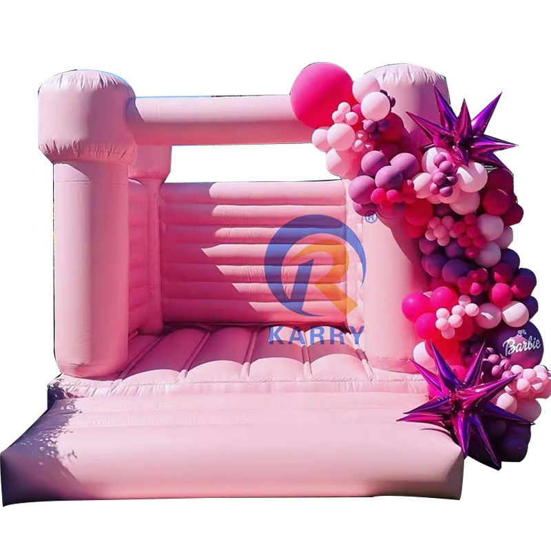 PORTABLE Castelo de salto rosa pastel para festa comercial Moonwalk casamento casa salto