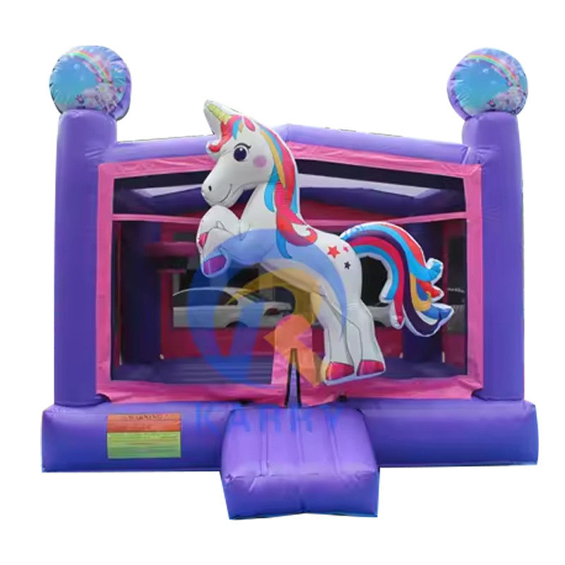 Unisex 3D Rainbow Unicorn inflável castelo para tamanho personalizado Bouncy Castle House
