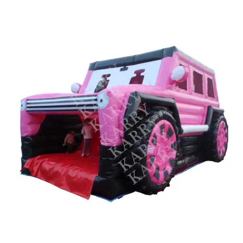 Blower com Blower PINK Jeep INFLATABLE BOUNCE HOUSE com deslizamento e bouncer para adolescentes