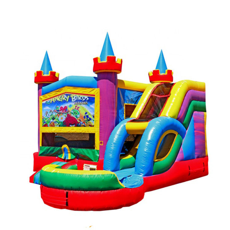 Combo de escorregador de castelo inflável para crianças Material de PVC Unisex Ireful Birds Bounce House