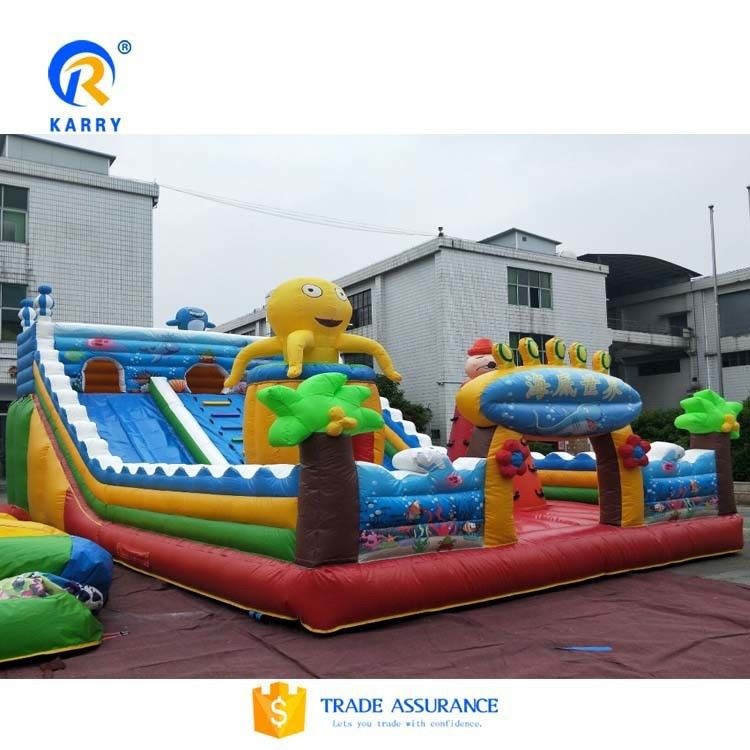 14 anos até Certificado EN14960 Inflável Bounce Fun City para parque de diversões ao ar livre