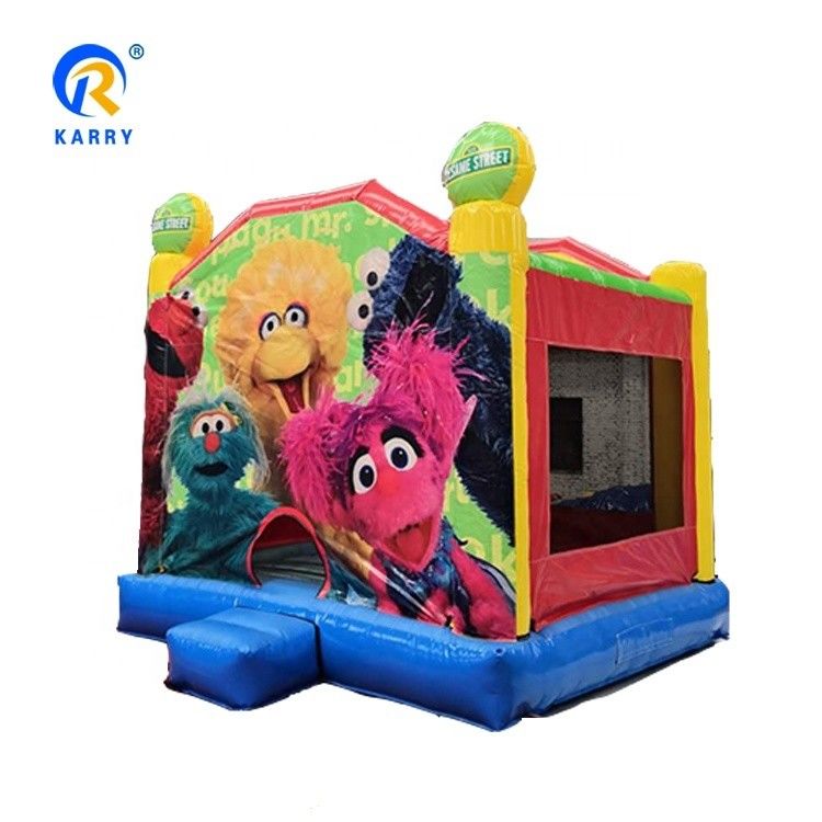 EN14960 Certificado Color customizado Sesame Street inflável playground bouncer para crianças
