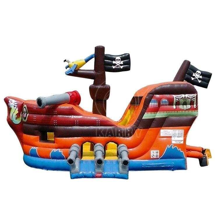 Jogos ao ar livre Barco pirata Combo Jumper com escorregas infláveis e casa de segurança